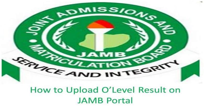 upload o level result on jamb portal